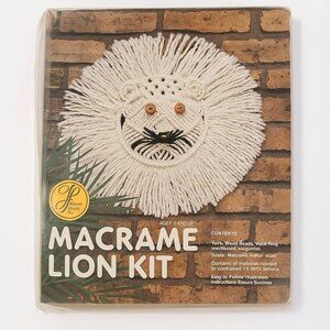 Macrame Kit 1978 Vintage LION by Leisure Home Parties Unopened NOS Wall Decor